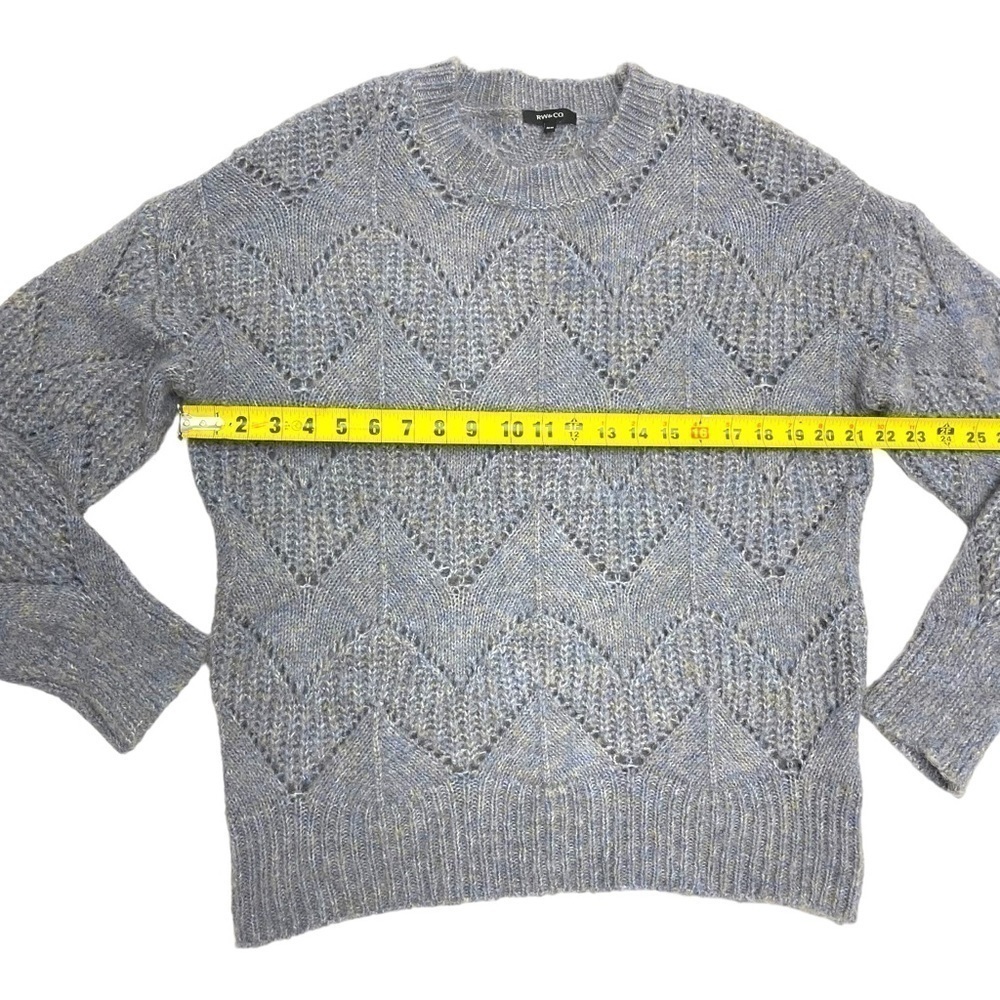 Reitmans knitted fuzzy sweater grey green size M - Picture 7 of 12
